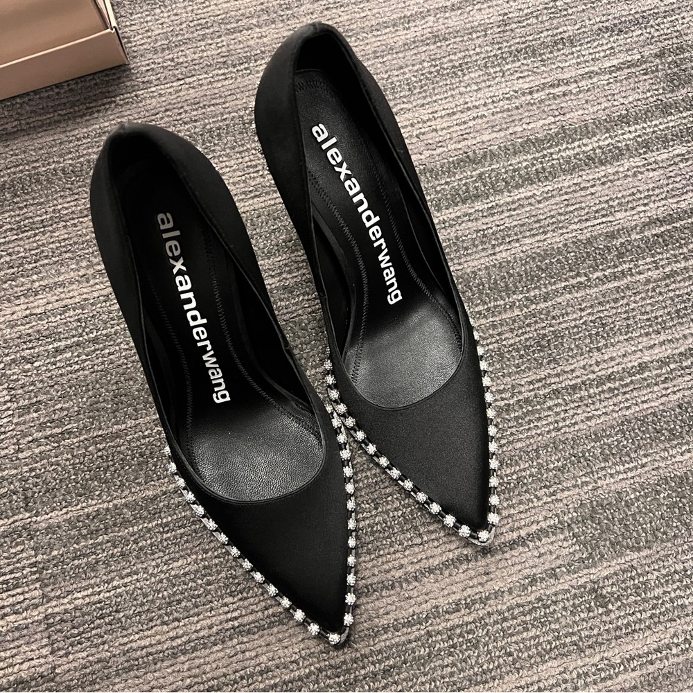 Alexander Wang Satin Crystal Embellishments Pumps